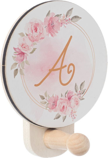Wooden Hanger Initial Pink 11x9x5cm Nb502 Nv-1000502