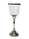 Base Candle Holder Glass in Silver Color 11.5x28.5x11.5cm 1pcs