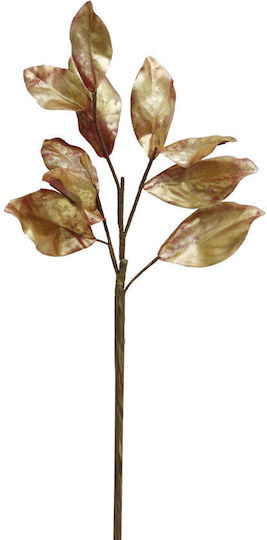 Magnolia Leaves Κλαδι Τεχνητο Υφασμα Pvc Χρυσο Μπορντω 74 Σετ 12 Τμχ 030779 Υφασμα Pvc