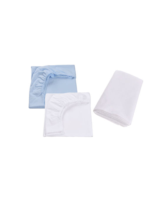 Confort Family Seturi de cearșafuri pentru bebeluși Pentru Patut Bumbac cu Cauciuc Albe 60x120buc 2buc