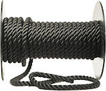 Twisted Three-Strand Polyester Rope Black