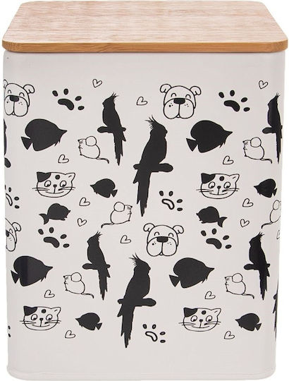 Cutie din tablă Orion cu capac din lemn pentru animale de companie 3l 14x16,5cm