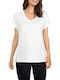 Women's Blouse with V Neckline White