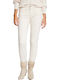 Women's Fabric Trousers Slim Fit Ecru
