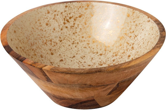 Prestige Dip Serving Bowl Round Wooden White with Diameter 25cm