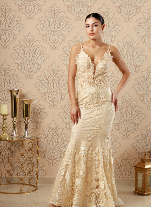 Evening Dress Maxi Lace Ivory