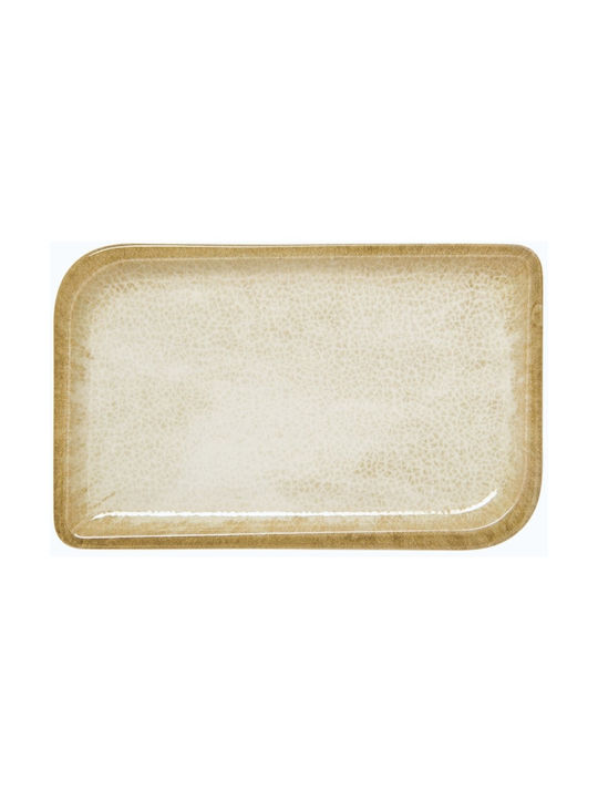 By Bone Serving Platter Rectangular made of Porcelain Beige 36x21cm