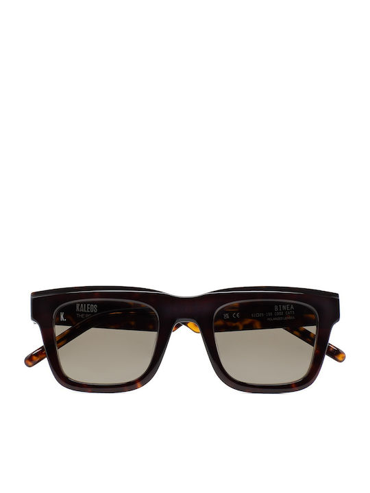 Kaleos Unisex Sunglasses with Brown Tartaruga Plastic Frame and Brown Gradient Polarized Lens BINEA 2