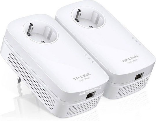 TP-LINK TL-PA8010P KIT v1 Powerline Dublu pentru Conexiune prin Cablu cu Prin trecere Prize și Port Gigabit Ethernet