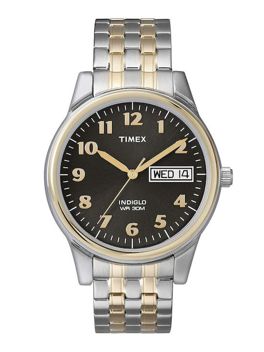 Timex Ανδρικό Ρολόι Μπαταρίας με Ασημί Μεταλλικό Μπρασελέ
