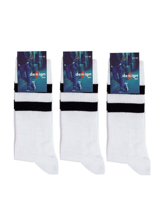 Șosete Sport Bărbați White Dove 3 Perechi Design din Bumbac 24981 Alb Șosete Sport Bărbați White Dove 3 Perechi Design din Bumbac 24981 Alb