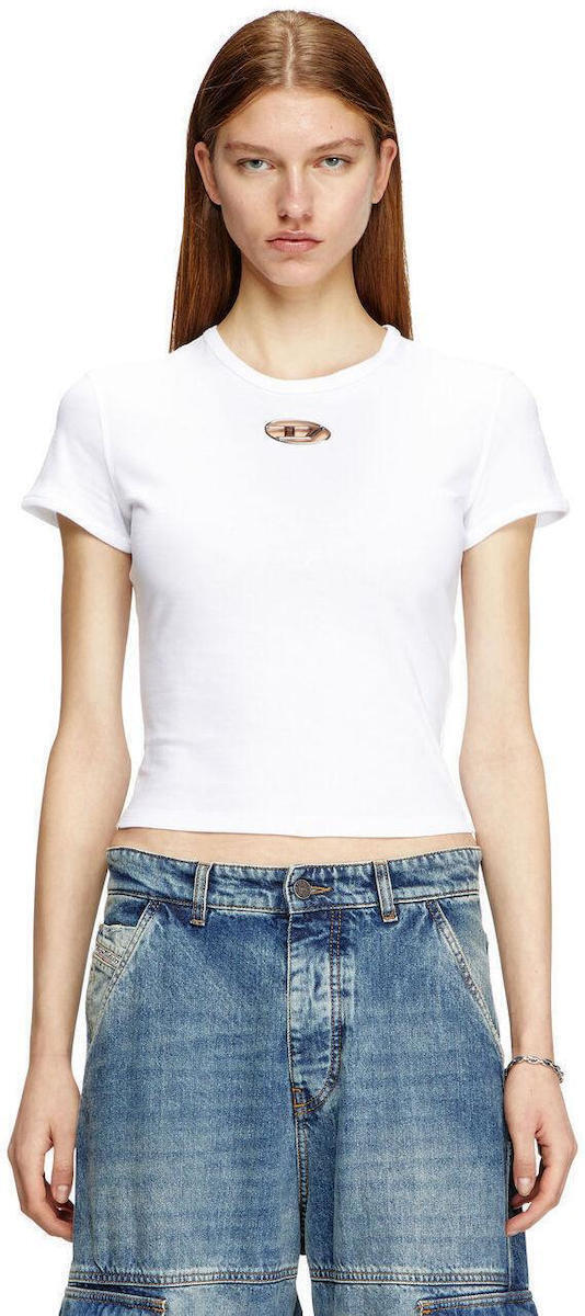 DIESEL｜ (A16839 0CLBR 100) Diesel Γυναικείο T-shirt White A16839-0CLBR-100 | Skroutz.gr