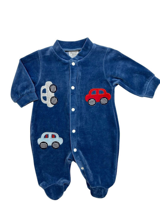 Sweet Baby Baby Bodysuit Long-Sleeved Velvet Blue