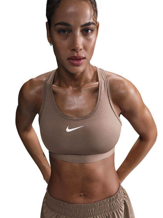 Nike Dri-Fit Swoosh Women's Sports Bra Mink Brown
