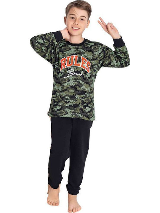 Tarik Pijama pentru copii De iarnă Din bumbac BLACK