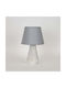 Eurolamp Ceramic Table Lamp for Socket E14 with Gray Shade and White Base