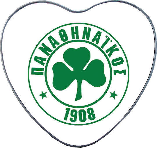 Handgefertigte Metalllegierung Herzbox Panathinaikos Nr. 43 Valentinstag 15x14x4,5cm