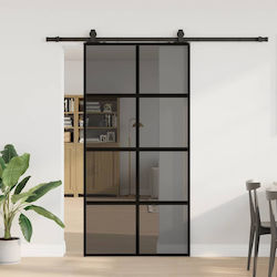 Set Ușă Glisantă Vidaxl Negru Accesorii 102.5x2...