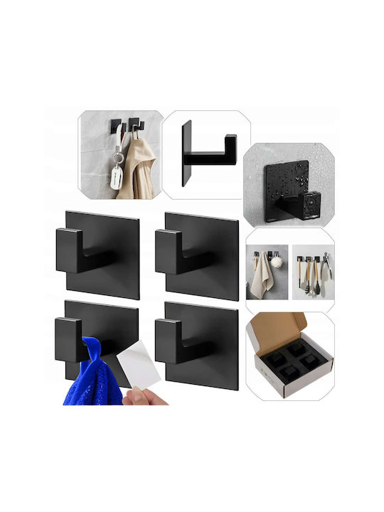 Olympus Single Wall-Mounted Bathroom Hook Black