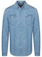 Cu mânecă lungă Denim Cămașă Blue