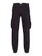 Trousers Cargo Elastic in Relaxed Fit Black