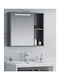 Martin Badezimmerspiegel LED aus Sperrholz mit Schrank 60x64cm Gray