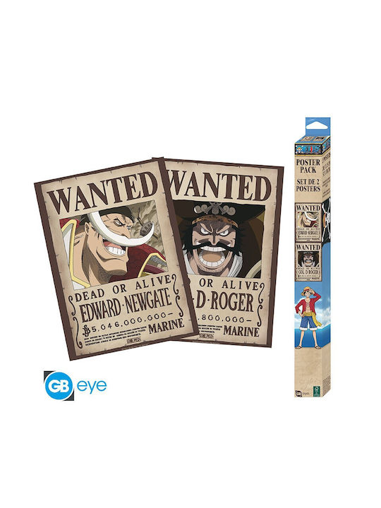 One Piece Set 2 Posters Wanted Roger & Whitebeard