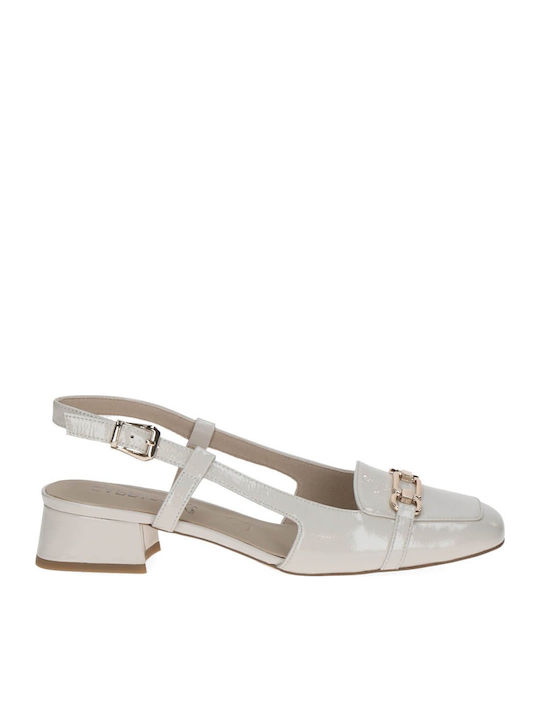 Caprice Leather Beige Low Heels