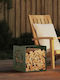 vidaXL Lemn de foc Lemn Raft Depozitare lemne 40x40x40cm Verde