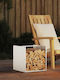 vidaXL Lemn Raft Depozitare lemne 40x40x40cm Alb