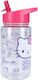 Vadobag Sticlă Pentru Copii Hello Kitty Din Plastic Cu Pai Transparent 450ml