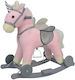 Chipolino Wooden Rocking Toy Horse for 18+ months with Sounds & Wheels with Max Load Capacity 50kg Pink