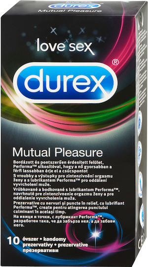 Durex Презервативи Mutual Pleasure 10 бр 56 мм с релеф Natural