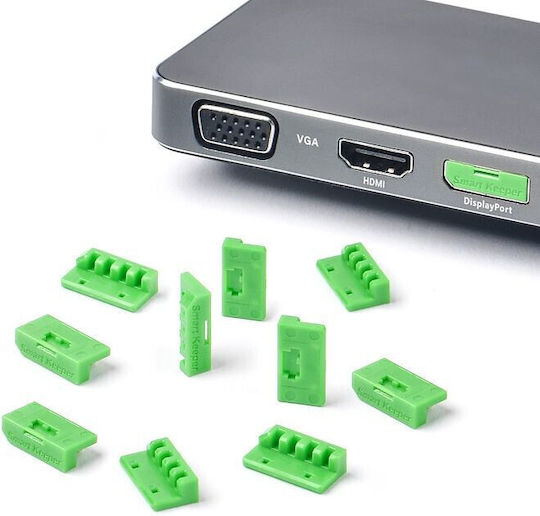 Κλειδαριά Θυρών Smartkeeper Mini Displayport Blocker Green 4 Pcs.+key