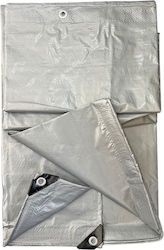Waterproof Grey Tarpaulin 210gr Heavy Duty with Metal Eyelets 4x5m