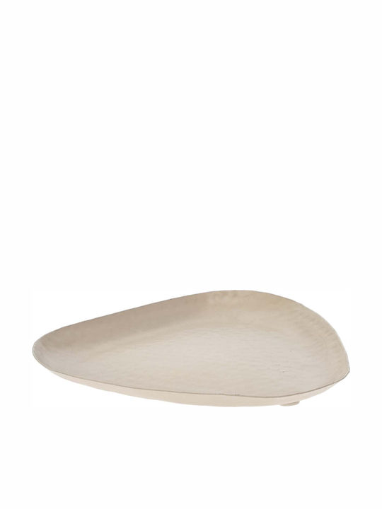 JK Home Decoration Oval Serviertablett in Weiß Farbe 16x16cm 397469 1Stück