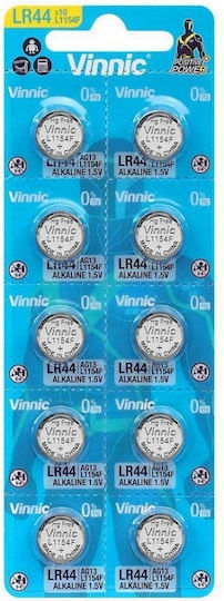 Vinnic Batterien Alkalisch für Uhren LR44 10Stück