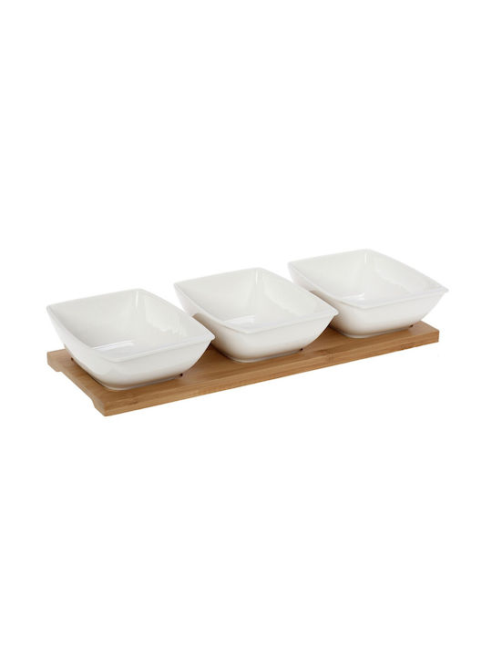 Cryspo Trio Set Christmas Appetizer Trays Porcelain White L31xW11.5cm. 3pcs