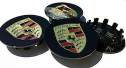 Porsche Black Wheel Center Caps 65mm 47mm Set of 4