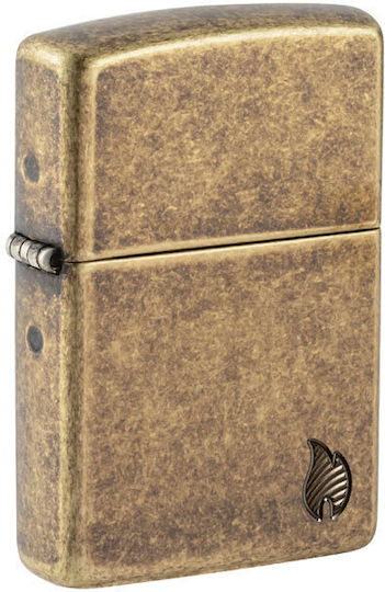 Zippo Armor Antique Brass Пламък Запалка в Златист Цвят