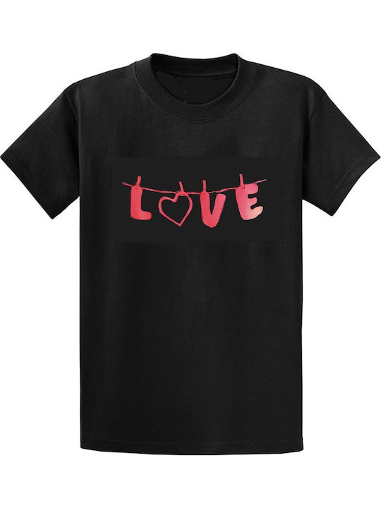 Μπλούζα T-shirt Βαμβακερό Unisex Γυναικείο-αντρικό Βαλεντίνου Μαύρο Love Tatu Moyo Μπλούζα T-shirt Βαμβακερό Unisex Γυναικείο-αντρικό Βαλεντίνου Μαύρο Love Tatu Moyo