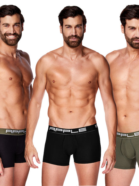 Apple Boxer Men's Boxers Black, Khaki 3Pack