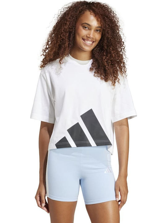 adidas Essentials Big Logo Boyfriend T-Shirt Λευκό