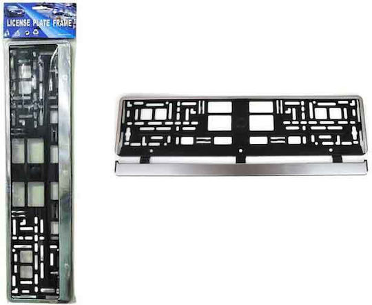 Car License Plate Frame Plastic Silver