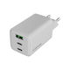Canyon GaN Wireless Charger with USB-A Port and 2 USB-C Output Ports 65W Power Delivery White
