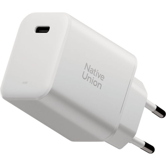 Native Union Зарядно без кабел GaN с USB-C порт 45W Power Delivery Бял (Fast)