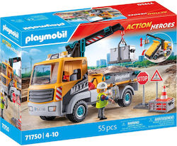 Playmobil Action Heroes Φορτηγό με Γερανό για 4-10 ετών