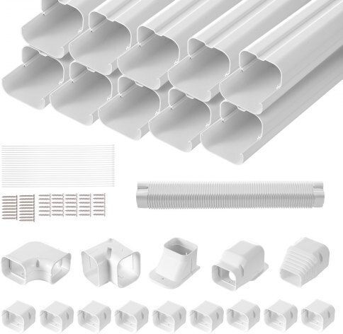 Vevor Mini-Split-Leitungsabdeckung 76,2 mm x 5400 mm Weiß Einfache Installation Überstreichbar Bsksqftskdgxb3x6av0