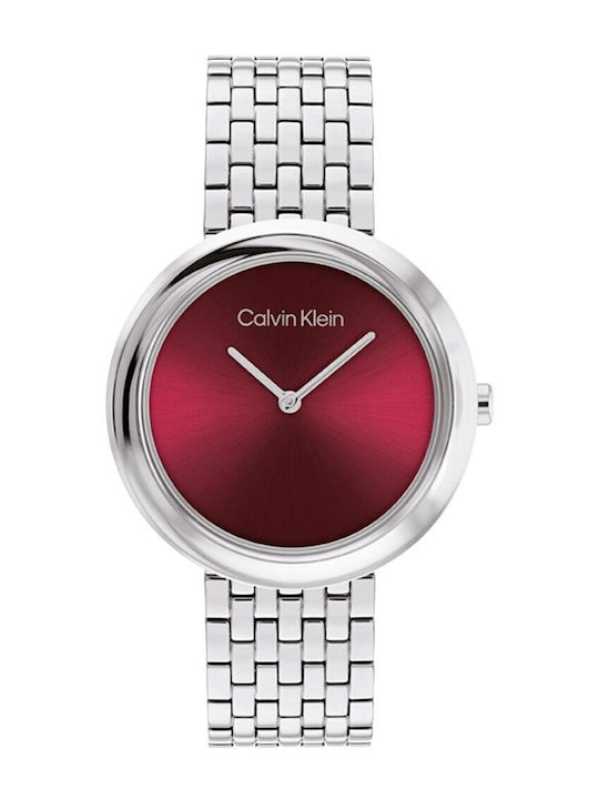 Calvin Klein Γυναικείο Ρολόι 24mm Μπαταρίας με Ασημί Μεταλλικό Μπρασελέ