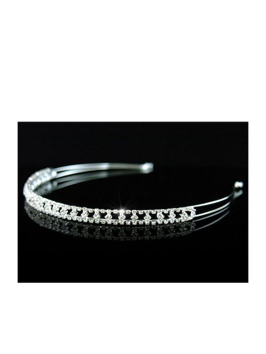 Silver Bridal Headband Sparkling Crystals Kerry Diameter 14cm Width 1cm